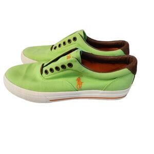 Polo Ralph Lauren Men's Vito Canvas Leather Sneaker Athletic Shoes‎ Size 7.5D